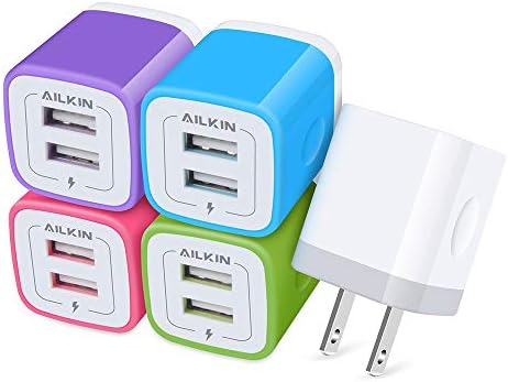 5-Pack Dual Port USB Wall Charger – Fast Charging Power Adapter Cube for i Phone 16, Samsung Galaxy, and More – Compact Travel Brick with Safety Features for Quick Device Charging and Enhanced Compatibility – Ideal for Home and On-the-Go Use