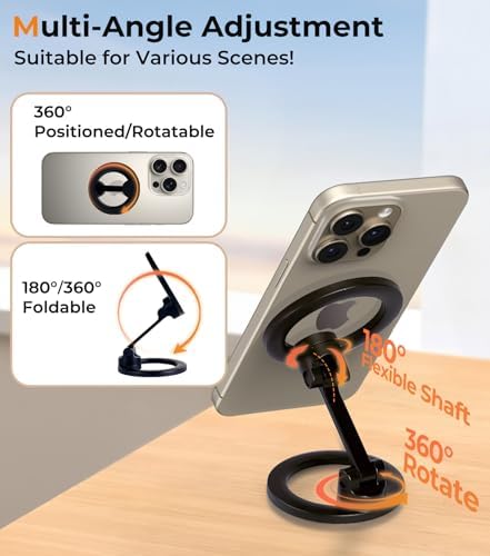 Chic Glitter Magnetic Phone Ring Holder for Mag Safe – Stylish Finger Grip Stand for i Phone, Kindle & Smartphones, Enhanced Stability with Versatile Compatibility for Pop Sockets – Elevate Your Daily Mobile Experience with Glamour and Functionality