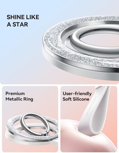 JOYROOM 2025 Magnetic Phone Grip – Super-Strong Magnet & Stylish Twinkle Design for i Phone 16/15/14/13 – Includes Silicone Lanyard for Enhanced Security and Convenience – Lightweight, Durable Accessory Perfect for On-the-Go Lifestyles