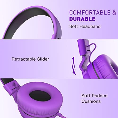 Rockpapa 950 Kids Wired Headphones – Vibrant Black and Green On-Ear Style with Built-in Microphone for Enhanced Online Learning, Foldable for Ultimate Portability, Compatible with Laptops, Tablets, and Chromebooks for Seamless Classroom Engagement and Daily Use