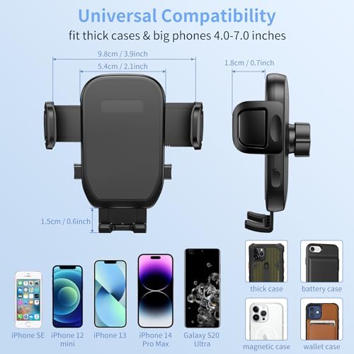 Universal Cup Phone Holder for Cars and More – Adjustable Long Neck Mount for All 4-7 Inch Smartphones – Non-Slip Cradle Compatible with i Phone, Samsung, Google – Ideal for Vehicles, Golf Carts, and Treadmills – Enhance Convenience and Safety While Driving or Exercising