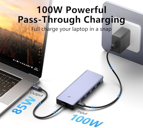 Revolutionary 8-in-1 USB-C Hub with M.2 NVMe/SATA SSD Enclosure – Experience Blazing 10 Gbps Data Transfer, Crystal-Clear 4 K HDMI Output, and Robust 100 W Power Delivery – Ultimate Connectivity Solution for XPS Users and Tech Savvy Professionals