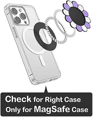 Metisinno Iridescent Magnetic Base for Mag Safe: Enhance Your Phone Experience with Rainbow-Compatible Pop Socket Attachment – Perfect for i Phone 16, 15, 14, 13, and 12 Series Cases, Effortless Magnetic Grip and Fast Charging Solution