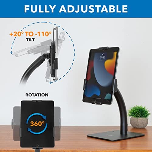 Secure and Engage with Mount-It! Anti-Theft Tablet Kiosk Countertop Stand | Universal Tablet Holder for 7.9″ to 11″ Devices | Durable Retail Display Solution with Adjustable Viewing Angles | Ideal for i Pads and Samsung Tablets | Sleek Black Finish for Enhanced Store Aesthetics