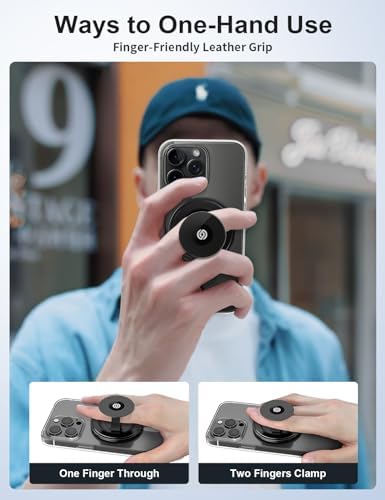 Elevate Your Mobile Experience with the EWA Mag One Ultra Phone Grip: Sleek Leather Finger Strap, Dual-Sided Magnetic Functionality, and 360° Rotatable Kickstand for Effortless Hands-Free Viewing – Perfect for Video Calls and Selfies – Slim, Portable Design Available in Elegant Colors – Strong Grip for Heavy Devices – Innovative Magnetic Snap Technology for Versatile Compatibility with Accessories – Ideal for Home, Office, and Travel Use – Experience Ultimate Convenience with a Durable, Multi-Angle Stand and Detachable Features for Maximum Flexibility – Redefine Your Smartphone Interaction with This Functional, Stylish Grip Solution.