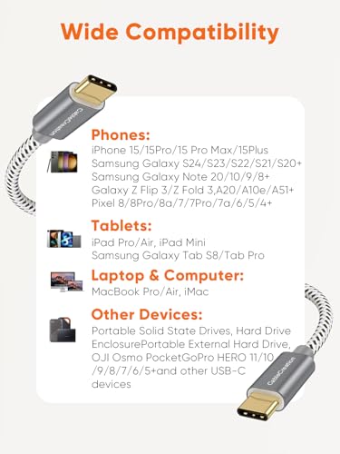 Unleash Powerful Connectivity with Cable Creation 3 ft USB C to USB C Cable – 10 Gbps Data Transfer, 4 K Video Output & 100 W Fast Charging for Mac Book, i Pad, Pixel, Galaxy, & i Phone 15/16 Pro Max – Durable & Flexible Design for Superior Performance