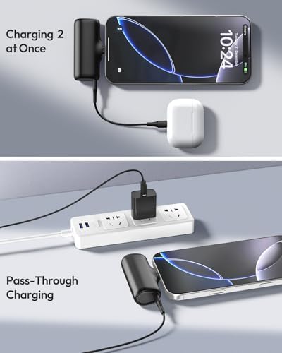Ultra-Compact 5000 m Ah Dual Pack Mini Power Bank – 15 W Fast Charging USB-C Charger for i Phone 16/15, Galaxy & Android Devices – Essential Lightweight Travel Companion for Reliable On-the-Go Power