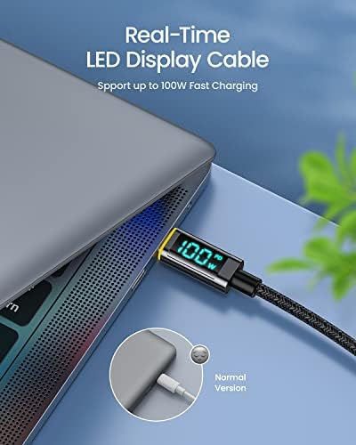 AOHI 65 W Ga N+ Magcube Fast USB-C Wall Charger with 4 ft LED Display Cable – Ultimate Power Adapter for Mac Book Pro/Air, i Phone 15/14/Plus/Pro Max, Galaxy Devices – High Efficiency, Sleek Design for Home & Travel