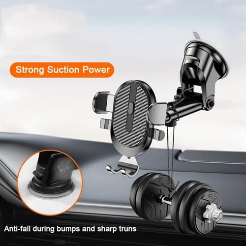 Sleek Black Universal Car Phone Holder with Strong Suction Cup – 360-Degree Rotating Smartphone Mount Compatible with i Phone 14, Xiaomi, Huawei, and Samsung – Hands-Free Vehicle Bracket for Safe Navigation and Effortless Music Control – Ideal for Every Car Interior