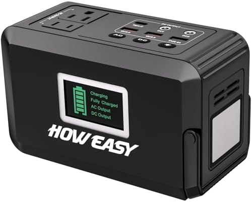 Ultimate HOWEASY 120 W Portable Power Bank – 24000 m Ah High-Capacity Laptop Charger with Dual AC Outlets, Triple DC Ports, and Dual USB QC3.0 Fast Charging – Perfect for Camping, Travel, and Emergency Power Supply with Built-in LED Light