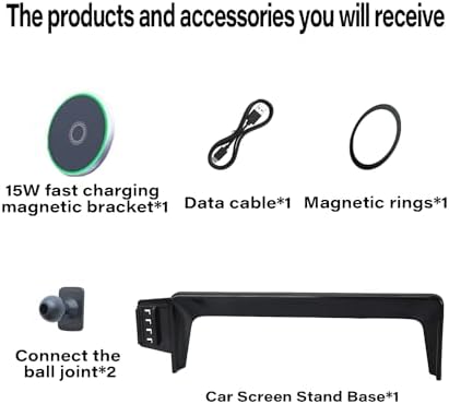 Transform Your Toyota Venza 2021-2024 with Our Premium 15 W Fast Wireless Charging Car Phone Holder: Experience Ultimate Hands-Free Navigation with 360-Degree Rotating Mount, Screen-Fixed Clip for Enhanced Safety, Ideal for 8-Inch Touch Screens and Daily Drives