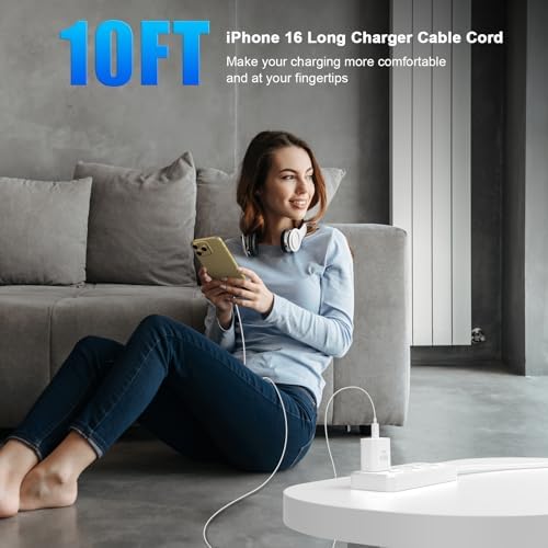 High-Speed 45 W USB-C Charger Duo for i Phone 15 & 16 Series | Includes 10 FT C-C Charging Cables | Dual Port Fast Charging Block with Safety Features | Ideal for Home, Office, and Travel Use