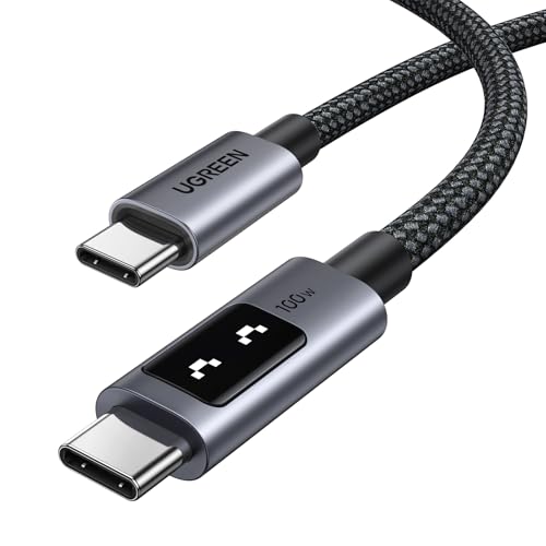 UGREEN Uno USB C to USB C Cable – 100 W Fast Charging with LED Display, 3.3 FT Length, Ideal for i Phone 16, Mac Book Pro, i Pad Pro, Galaxy S24 Ultra – High-Speed Data Transfer, Durable Design for Ultimate Convenience and Performance