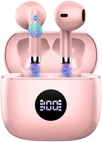 Unleash Premium Sound with Jxrev 2025 Wireless Earbuds – Advanced Bluetooth 5.4 Tech for Effortless Connectivity, Hi-Fi Stereo Audio for Unmatched Clarity, IP7 Waterproof Design for Ultimate Protection, 40-Hour Playtime for All-Day Listening, Enhanced 4-Mic Noise Cancellation for Crystal-Clear Calls, LED Battery Life Indicator for Convenience, Perfect for Active Lifestyles and Daily Use