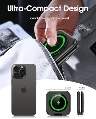 Ultimate 3-in-1 Magnetic Wireless Charging Station for Apple Devices – Fast Foldable Charger for i Phone 12-16 Series, Apple Watch, and Air Pods Pro – Travel-Friendly Green Design for Enhanced Efficiency and Compatibility