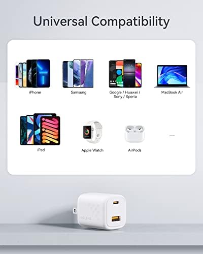VOLTME 30 W USB C Dual-Port Fast Charger Block – Compact Foldable Wall Adapter for i Phone 14/13/12/11 Pro Max, Samsung, i Pad Pro, Pixel, Mac Book Air – Ultimate Travel Charger with Enhanced Compatibility and Speed