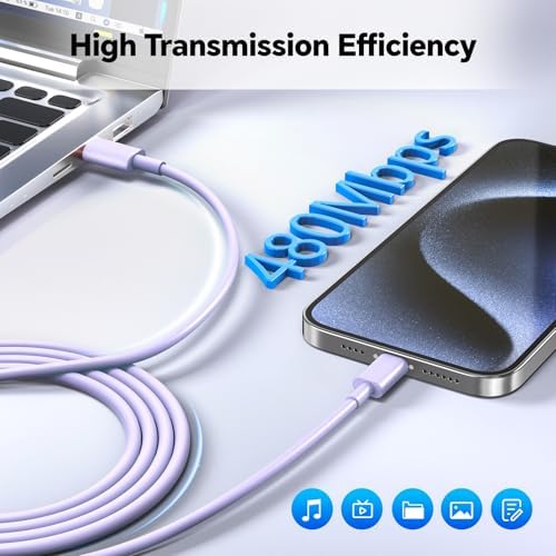 Revolutionary 3-Pack 20 W USB-C Fast Chargers with 10 FT Cables in Elegant Pink, Purple, and White – Ultimate Compatibility for i Phone 15/16 Pro/Max/Plus – Experience Lightning-Fast Charging and Stylish Convenience for All Your Power Needs