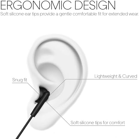 Maeline 20 Pack Bulk Earbuds – High-Quality Noise-Isolating In-Ear Headphones for Classroom and Travel – Comfortable 3.5 mm Wired Earphones for Kids and Adults – Durable Audio Solution for Phones, Computers, and Laptops – Sleek Black Design for Enhanced Listening Experience