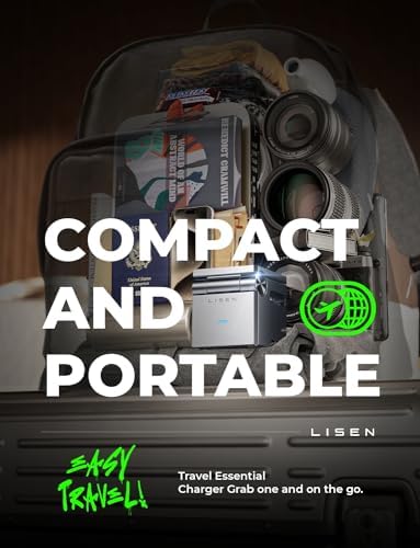 LISEN 3-in-1 Wireless Charging Station for Apple Devices – Mag Safe Compatible Charger Stand for i Phone 16, 15, 14, 13, Apple Watch & Air Pods – Portable, Foldable Design, Fast Charging & Safety Features – Sleek Black Finish for Home or Office Use