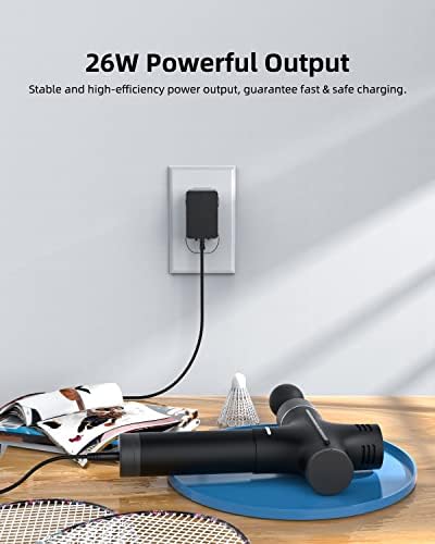 Ultra-Dependable 24 V & 26 V Massage Gun Charger – ETL Certified Power Adapter for Hyperice Hypervolt Plus & Select Models – Fast, Safe, and Efficient Charging Solution for Optimal Recovery & Performance – Lightweight Design, Not Compatible with 18 V Variants
