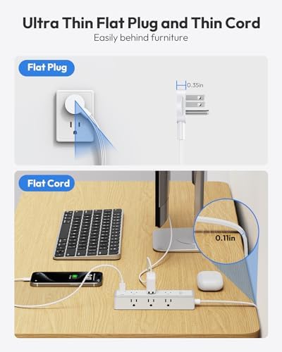 Stylish Pink Surge Protector Power Strip by NTONPOWER – 15 FT Flat Extension Cord with 9 AC Outlets & 3 USB Ports (1 USB-C), 1080 J Surge Protection for Home, Dorm, and Desk Use – Perfect for Women Seeking Efficiency and Aesthetic