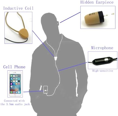 Ultra-Discreet Wireless Mini Spy Earphone: Stealthy In-Ear Earpiece with Built-in Mic for i Phone & Android | Covert Communication & Music Playback | Lightweight Comfort in Modern Beige Design for Effortless Listening Experience