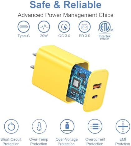 Triple Pack USB C Fast Charging Block – Dual Port PD Power Adapter for i Phone 16 Series, i Pad, Google Pixel, and Samsung Galaxy – Enhanced Efficiency and Versatile Compatibility for Home and Travel Charging Solutions