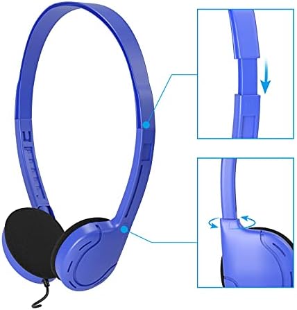 Colorful Classroom Headphones 12-Pack: Disposable Wired Audio Solution for Kids – Lightweight, Tangle-Free Design for Enhanced Learning and Hygiene in Educational Settings