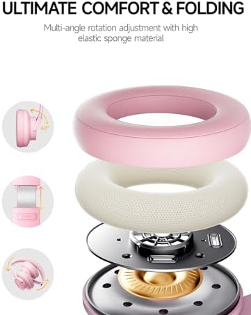 Transform Your Sound Experience with Picun B8 Over-Ear Wireless Bluetooth Headphones – Incredible 120-Hour Battery Life, Custom EQ Modes, and Powerful Deep Bass for Ultimate Immersion – Ideal for Travel, Office, and Daily Adventures in Chic Purple