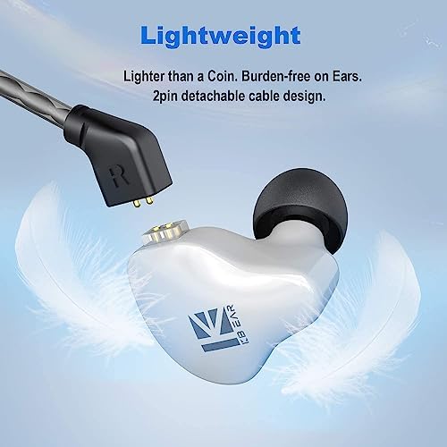 KBEAR KS1 Premium Wired Earbuds with Microphone – Superior In-Ear Monitors for Rich Deep Bass & Hi-Fi Stereo Sound – Noise-Isolating Design with Tangle-Free Removable Cord – Ergonomically Crafted for Comfort & Enhanced Device Compatibility in Workouts and Daily Use
