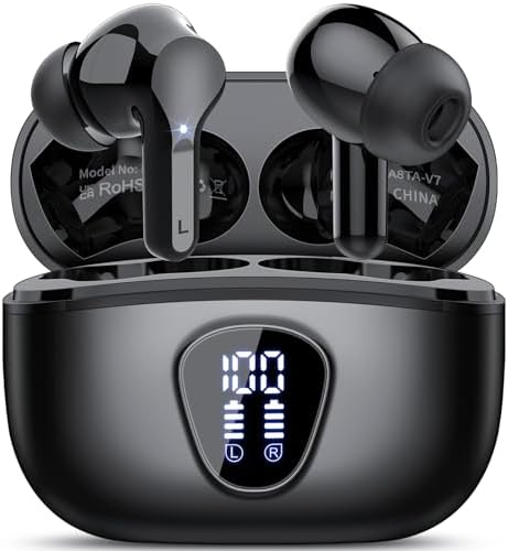 Elevate Your Sound Experience with Premium Wireless Earbuds – Advanced Bluetooth 5.4, Hi-Fi Stereo Audio, and ENC Noise Cancellation for Crystal-Clear Calls, IP7 Waterproof Design for Active Lifestyles, 48-Hour Playtime with LED Battery Display, Chic Rose Gold Finish for Everyday Elegance in Sports and Leisure