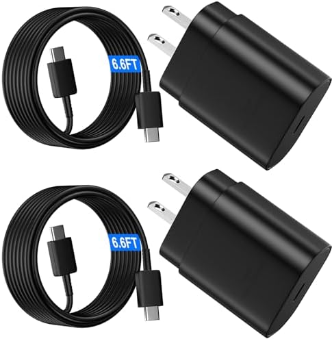 25 W Ultra-Fast Samsung Charger with 6.6 FT USB-C Cable | Rapid Charging Solution for Galaxy S25/S24/S23/S22/S21/Note Series | High-Speed Performance & Safety Features for On-the-Go Users | Ideal for Travel & Everyday Use | Boost Your Device’s Battery Life Effortlessly