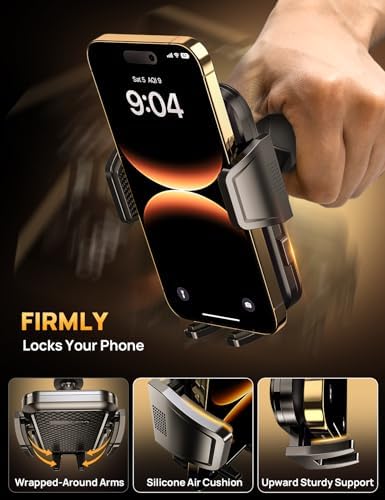 Universal CD Slot Car Phone Mount by GUANDA TECHNOLOGIES – Premium Adjustable Anti-Slip Holder for i Phone & Android Devices with Versatile Air Vent Clip for Safe Navigation and Enhanced Accessibility