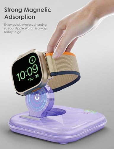 Portable Magnetic Power Bank for Apple Watch – 2000 m Ah Foldable Charger with Type-C Cable | Essential Travel Companion for Series 2-10, SE, Ultra 1/2 | Lightweight, Durable Emergency Backup Solution for Fitness and Adventure Seekers