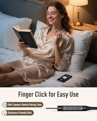 Revolutionize Your Sleep Experience with Hearprotek Wireless Neckband Earbuds – Ultra-Lightweight Bluetooth 5.4 Headphones Tailored for Side Sleepers – Advanced Noise-Canceling Technology Delivers Pristine Sound Quality for Unmatched Comfort During Relaxation, Work, and Sleep – Ideal for Music, Podcasts, and Soothing White Noise