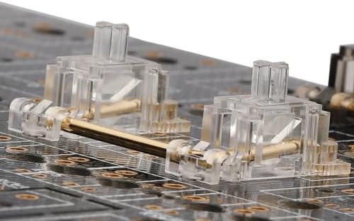 Ultimate Gold Plated PCB Stabilizers for Mechanical Keyboards – Translucent Smokey Design with Noise Reduction Films, Perfect Fit for 2 u, 6.25 u, and 7 u Spacebars – Elevate Your Typing Experience and Enhance Durability