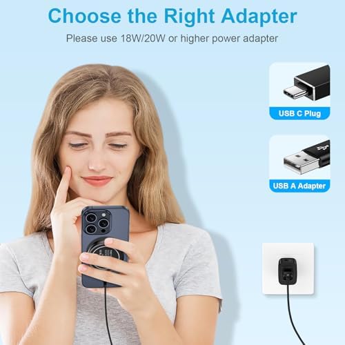 15 W Qi Wireless Charging Pad for Fast Charging – Compatible with i Phone 15/16/14/13/12, Samsung Galaxy S23/S24/S25/S21/S20, Google Pixel 9/8 XL, and Moto Edge – Sleek, Portable Design with Intelligent Overheating Protection and Non-Slip Surface for Hassle-Free Power Solutions