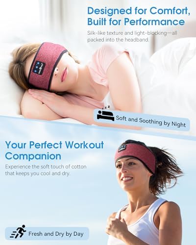 MUSICOZY Bluetooth 5.4 Sleep Headband Headphones – Ultimate Wireless Comfort for Sleep, Workouts, and Travel – The Perfect Gift for Active Lifestyles with Rapid Pairing and Sweatproof Design