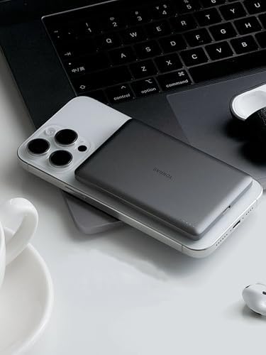 Ultra-Slim TORRAS 10,000 m Ah Power Bank with Built-in USB-C Cable – Lightweight Portable Charger for i Phone 16/15 & Samsung S24 Ultra, 22.5 W Fast Charging, Durable Design for Travel and Outdoor Use – Glacier Grey, Enhanced Safety & Dual Device Charging