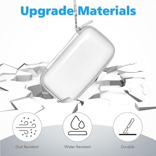 Portable 3-in-1 Charging Case for Anker Mag Go – Qi2 Certified 15 W Mag Safe Wireless Charger with Foldable Magnetic Stand for Apple Devices, Includes Storage for USB-C Cable and Apple Watch – Sleek White Travel Accessory for Ultimate Convenience and Efficiency