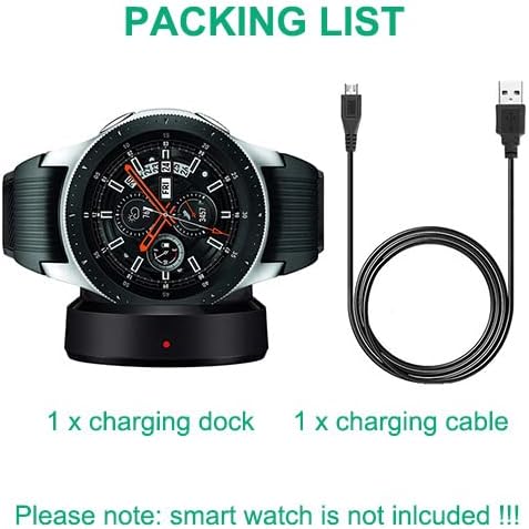 Efficient Charging Dock for Samsung Galaxy Watch 1 (42 mm/46 mm) – Fast Power-Up Solution for SM-R800/R810/R815 Models, Portable Black Cradle with Enhanced Durability and Compatibility for Active Lifestyles