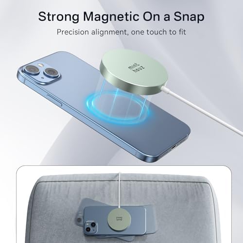 Minthouz Qi2 Magnetic Wireless Charger – 15 W Fast Charging for i Phone 16/15/14/13/12 Series & Air Pods, Sleek Magnetic Charging Pad for Qi-Enabled Devices, Effortless Power Boosts & Streamlined Design, Perfect for Home & Travel, No Adapter Required, Modern Black Finish