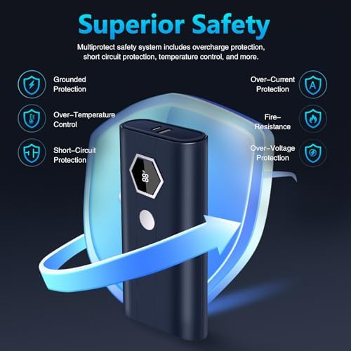 Miady 30 W Fast Charging Power Bank – 20,000 m Ah Portable Charger with Integrated USB-C Cable and LED Battery Indicator for i Phone 16/15/14/13, Galaxy, Android, and i Pad – Ultimate On-the-Go Power Solution for All Your Devices