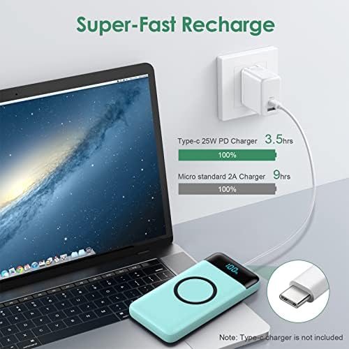 Ultra-High Capacity 30,800 m Ah Wireless Power Bank – 15 W Fast Charging & 25 W PD QC4.0 – Smart LED Display with 4 Outputs & 2 Inputs – Versatile USB-C External Battery Pack for i Phone, Samsung & More – Travel-Ready Charging Solution in Sleek White Finish