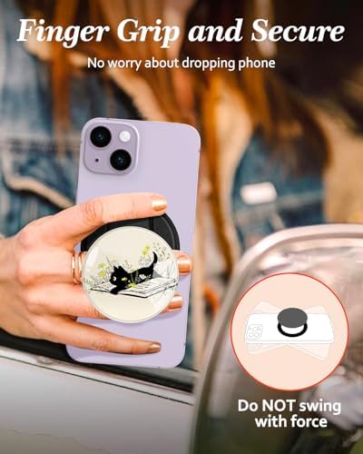 Chic Mushroom Mag Safe Phone Grip for Women – Trendy Ring Kickstand Holder for i Phone 16/15/14/13/12 Series – Stylish, Secure, and Functional Accessory for Texting, Selfies, and Streaming – Lightweight, Durable Design for Everyday Use