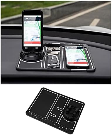 Revolutionary 4-in-1 Non-Slip Phone Pad for Cars: Glow-in-the-Dark Dashboard Mat with Integrated Parking Card Holder & Aromatherapy Enhancer – Universal Smartphone Compatibility (Red) for Enhanced Safety and Convenience