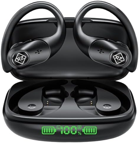 Ultimate Wireless Earbuds – Deep Bass Bluetooth Headphones with 40-Hour Playtime, Waterproof Design, and LED Charging Case – Ideal for Active Lifestyles, Workouts, and Crisp Calls – Ergonomic Fit for Music Enthusiasts and On-the-Go Connectivity