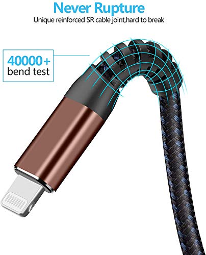 MFi Certified 16 ft Lightning Cable – 2 Pack Extra Long i Phone Charger for Ultimate Charging Flexibility, Fast Data Transfer, Durable Braided Design, Compatible with i Phone 12/11/11 Pro/11 Max/X/XS/XR/XS Max/8/7/6/5 S/SE and i Pad Mini/Air – Enhanced Performance in Blue