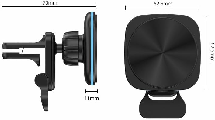 Unifizz Magnetic Wireless Car Charger for i Phone 15/14/13/12 – High-Speed Charging & Secure Magnetic Mount for Effortless On-the-Go Power – Sleek Black Design, Universal Compatibility, Compact & Efficient Charging Solution