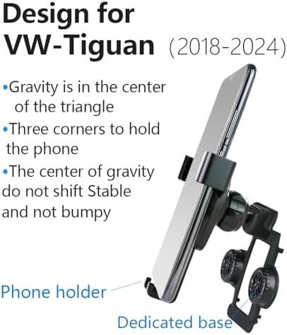 VW Tiguan 2018-2024 Premium Car Phone Holder – Custom-Fit Mobile Mount for Effortless Navigation & Hands-Free Calls – 360-Degree Rotating Auto Accessory – Sturdy & Stylish Design to Elevate Your Driving Experience